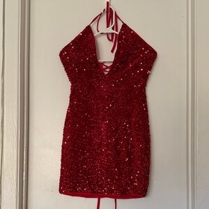 Vibrant Red Dress with Zipper